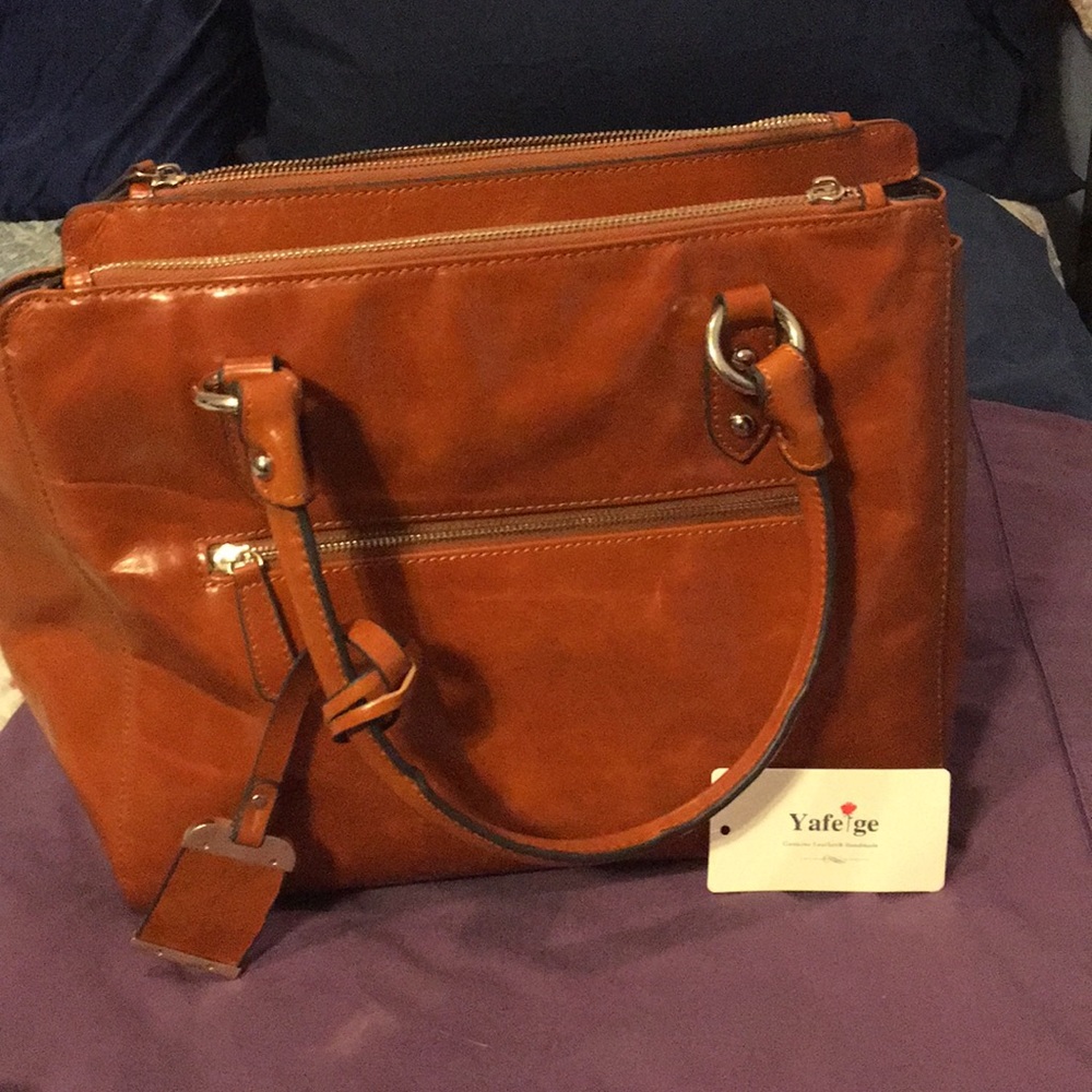 Large bag.  Golden leather